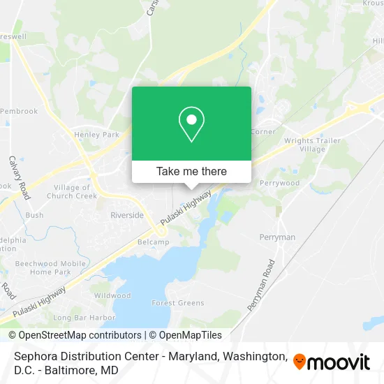 Mapa de Sephora Distribution Center - Maryland