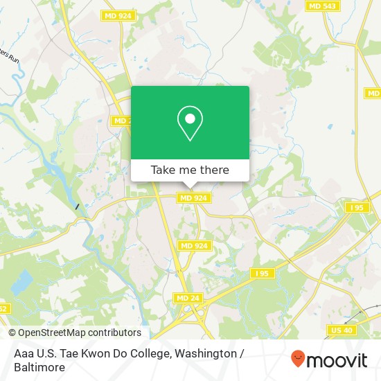 Aaa U.S. Tae Kwon Do College map