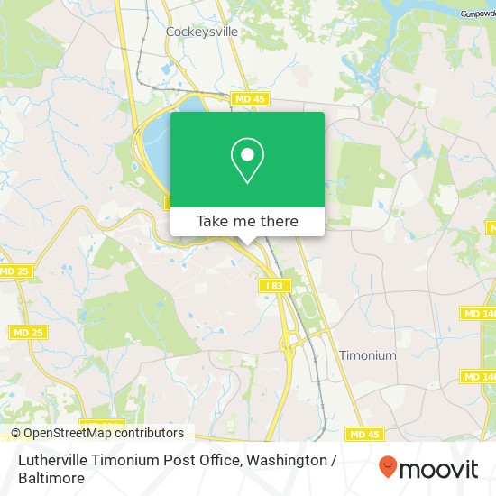 Lutherville Timonium Post Office map
