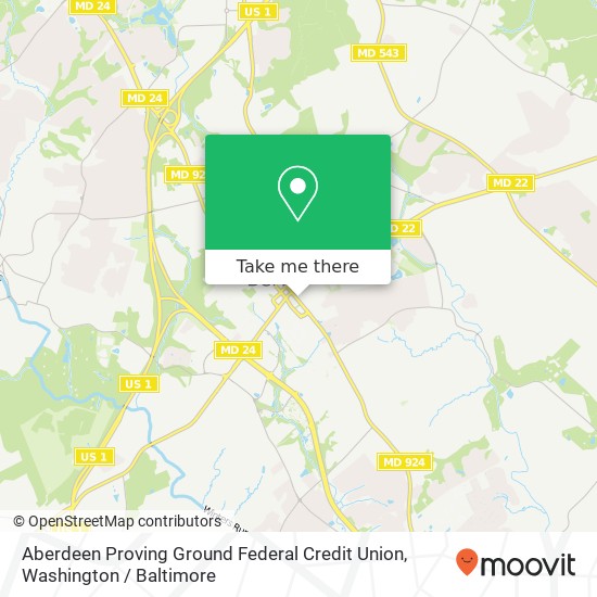 Mapa de Aberdeen Proving Ground Federal Credit Union