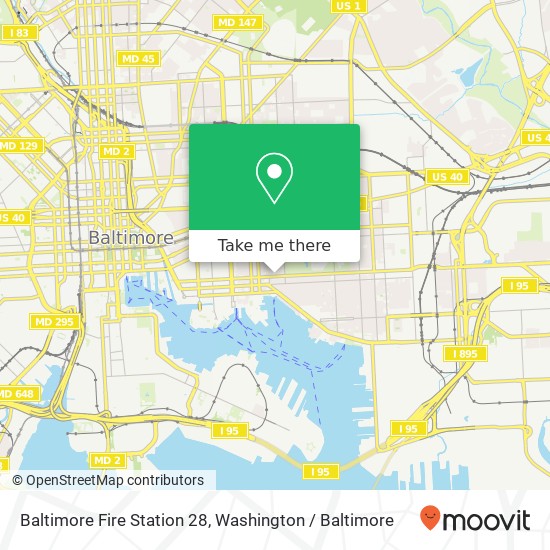 Baltimore Fire Station 28 map