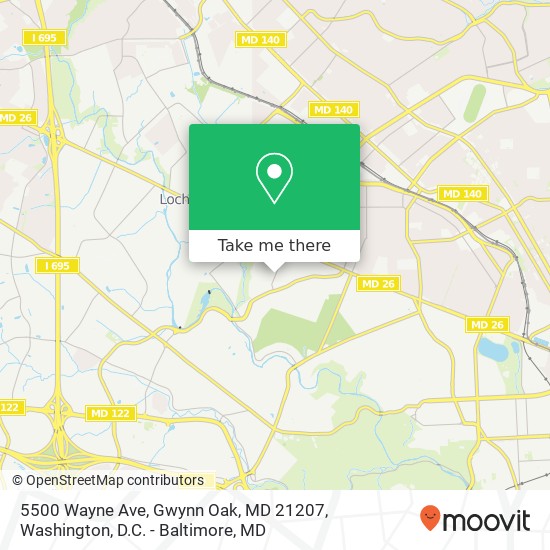 Mapa de 5500 Wayne Ave, Gwynn Oak, MD 21207