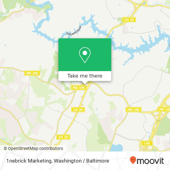 Mapa de 1nebrick Marketing, Burtonsville, MD 20866