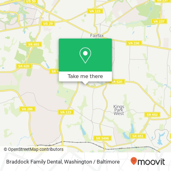Mapa de Braddock Family Dental, 10513 Braddock Rd