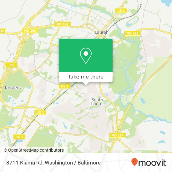 Mapa de 8711 Kiama Rd, Laurel, MD 20708