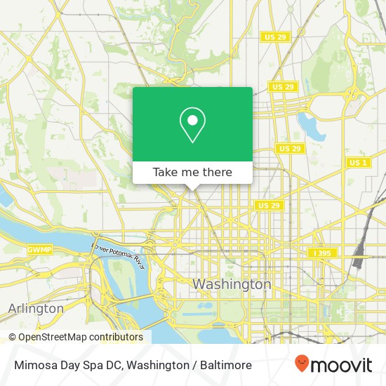 Mimosa Day Spa DC, 2002 R St NW map