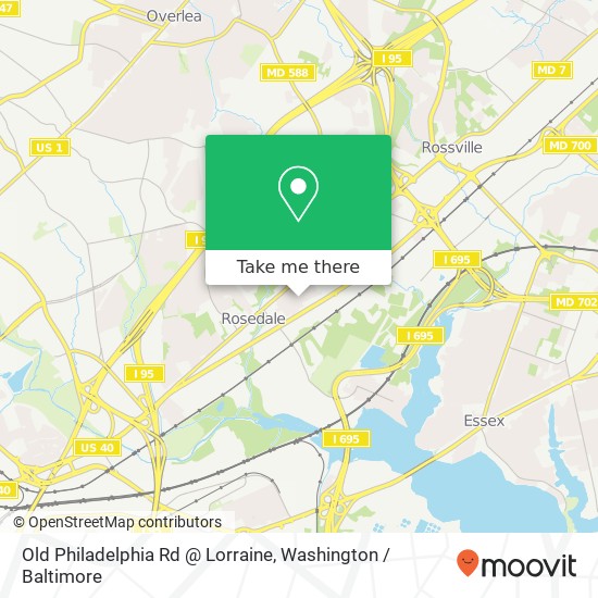 Mapa de Old Philadelphia Rd @ Lorraine, Rosedale, MD 21237