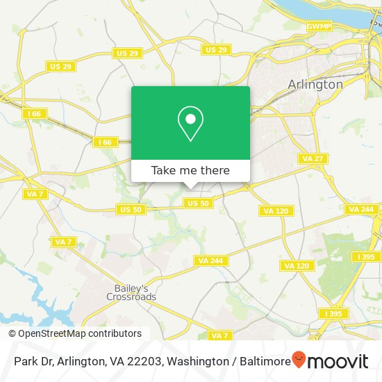 Mapa de Park Dr, Arlington, VA 22203