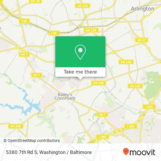 Mapa de 5380 7th Rd S, Arlington, VA 22204