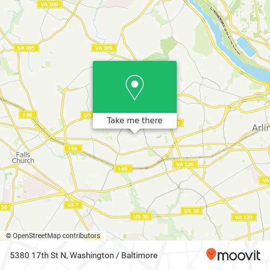 Mapa de 5380 17th St N, Arlington, VA 22205