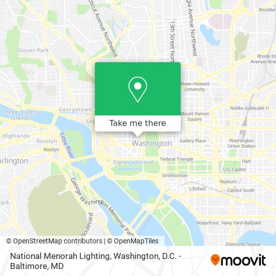 National Menorah Lighting map