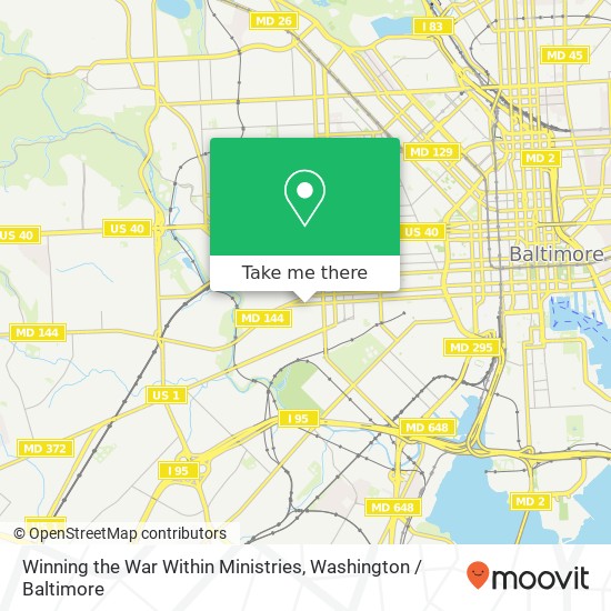 Winning the War Within Ministries, 2031 W Pratt St map