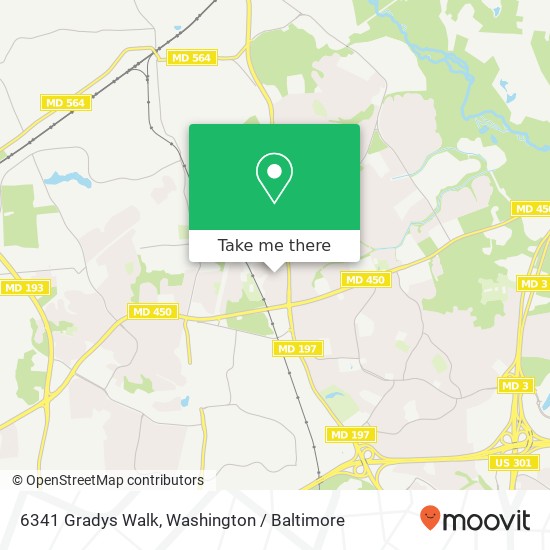 Mapa de 6341 Gradys Walk, Bowie, MD 20715