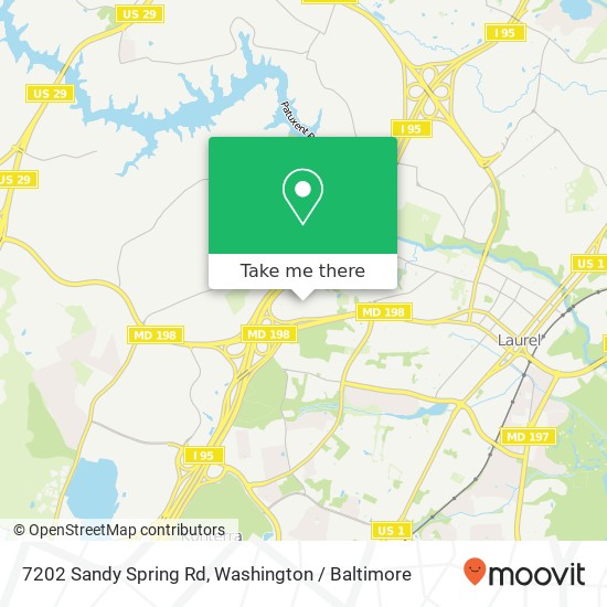 Mapa de 7202 Sandy Spring Rd, Laurel, MD 20707