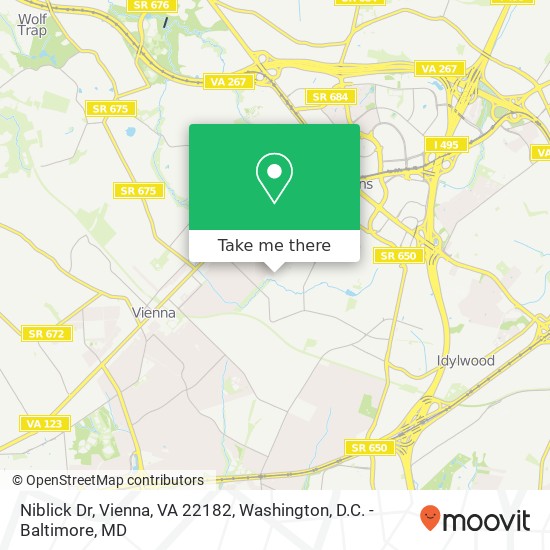Mapa de Niblick Dr, Vienna, VA 22182
