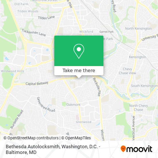 Mapa de Bethesda Autolocksmith