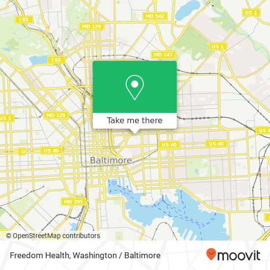 Mapa de Freedom Health, 1119 E Monument St