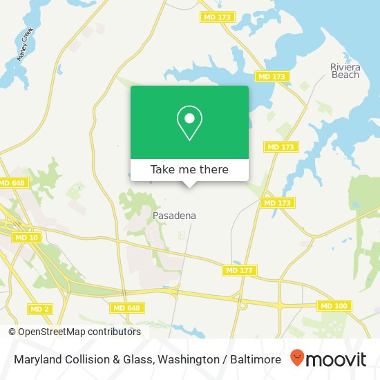 Mapa de Maryland Collision & Glass, E Shore Rd