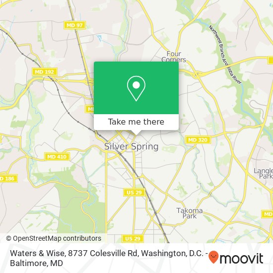 Mapa de Waters & Wise, 8737 Colesville Rd