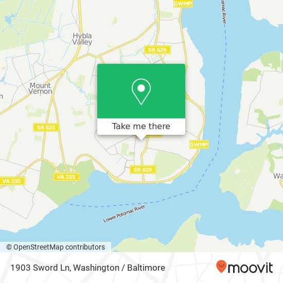 Mapa de 1903 Sword Ln, Alexandria, VA 22308