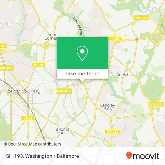 Mapa de SH-193, Silver Spring, MD 20901