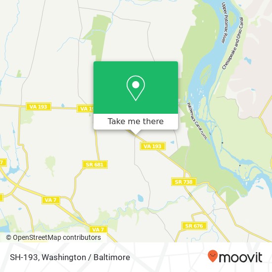 Mapa de SH-193, Great Falls, VA 22066