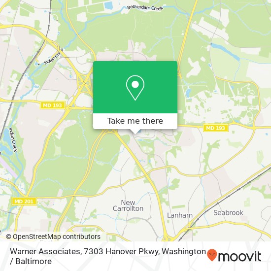 Warner Associates, 7303 Hanover Pkwy map