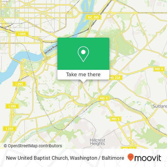 Mapa de New United Baptist Church, Alabama Ave SE