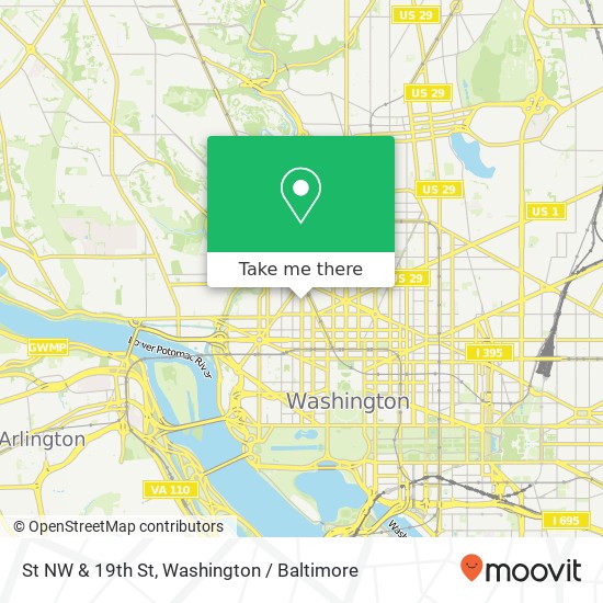 Mapa de St NW & 19th St, Washington, DC 20036