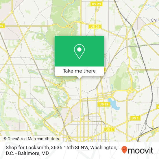 Shop for Locksmith, 3636 16th St NW map