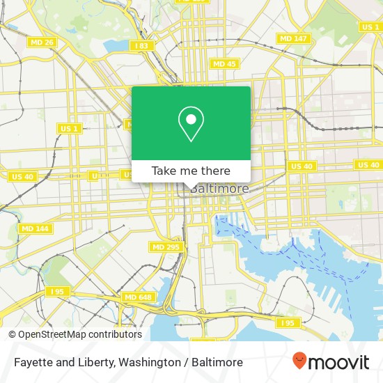 Mapa de Fayette and Liberty, Baltimore, MD 21201