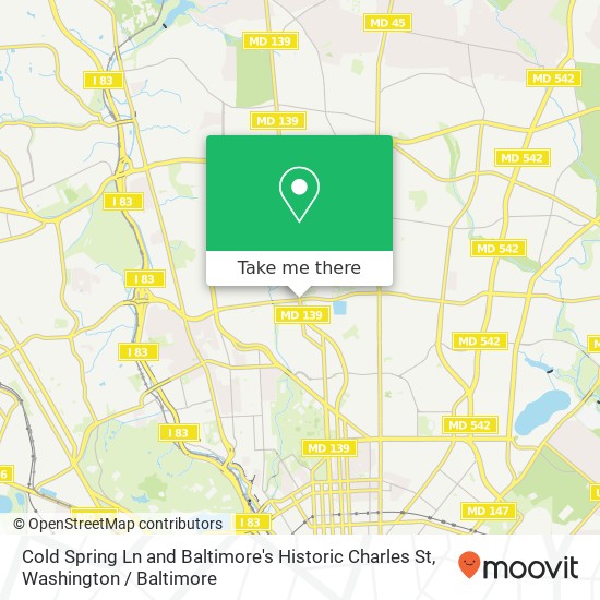 Mapa de Cold Spring Ln and Baltimore's Historic Charles St, Baltimore, MD 21210