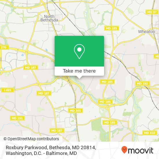 Mapa de Roxbury Parkwood, Bethesda, MD 20814