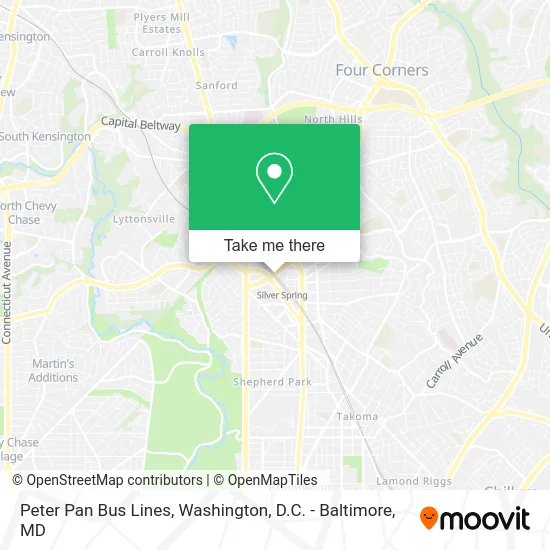 Peter Pan Bus Lines map