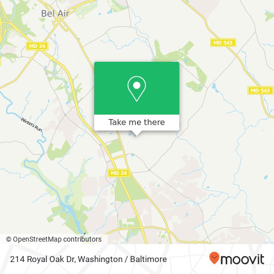 Mapa de 214 Royal Oak Dr, Bel Air, MD 21015