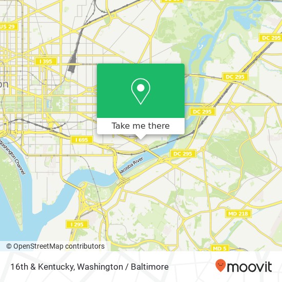 Mapa de 16th & Kentucky, Washington, DC 20003