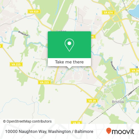 Mapa de 10000 Naughton Way, Bristow, VA 20136