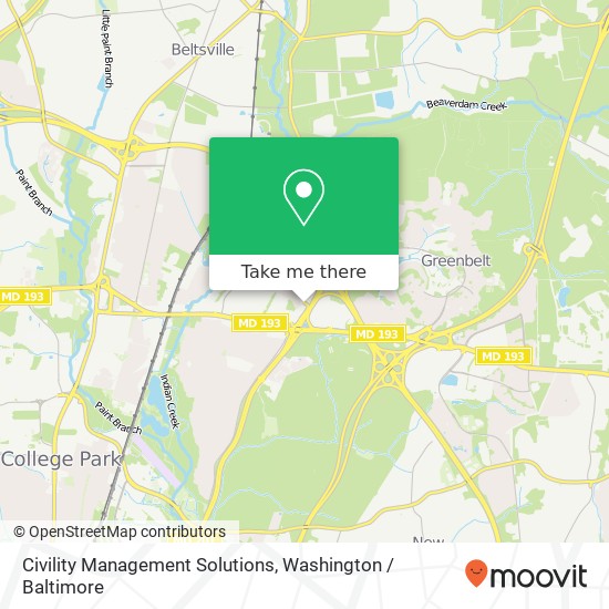 Mapa de Civility Management Solutions, 9111 Edmonston Rd