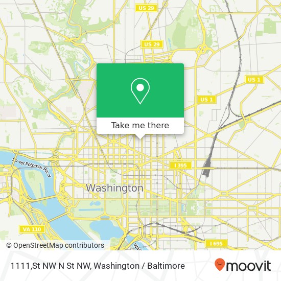 Mapa de 1111,St NW N St NW, Washington, DC 20005