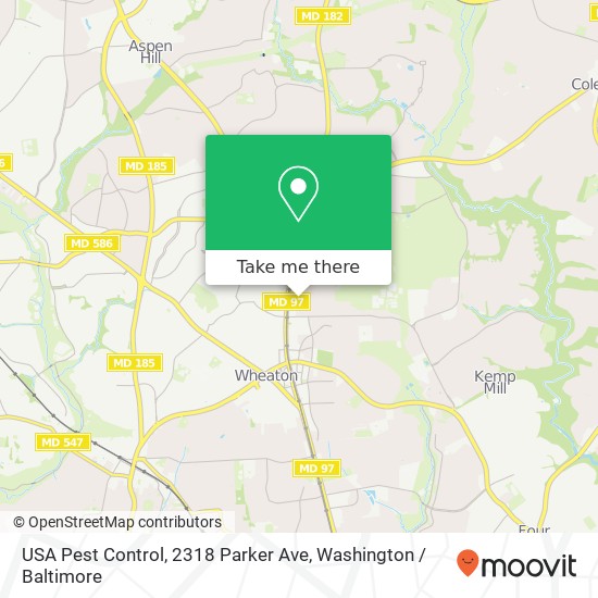 Mapa de USA Pest Control, 2318 Parker Ave