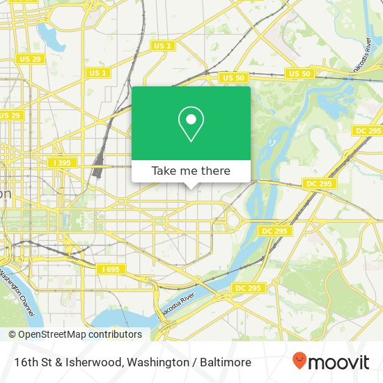 Mapa de 16th St & Isherwood, Washington, DC 20002