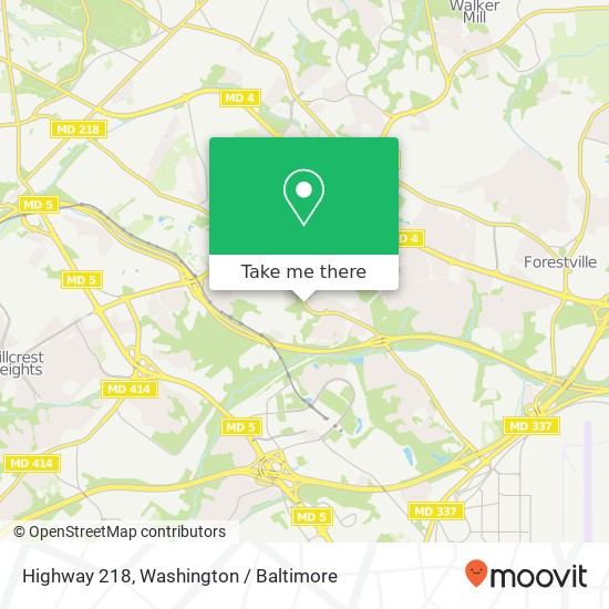 Mapa de Highway 218, District Heights, MD 20747