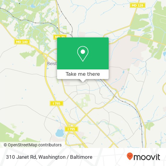 Mapa de 310 Janet Rd, Reisterstown, MD 21136