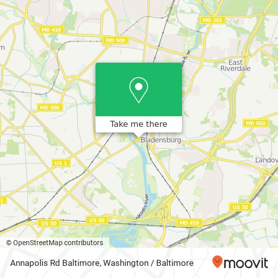 Mapa de Annapolis Rd Baltimore, Bladensburg, MD 20710