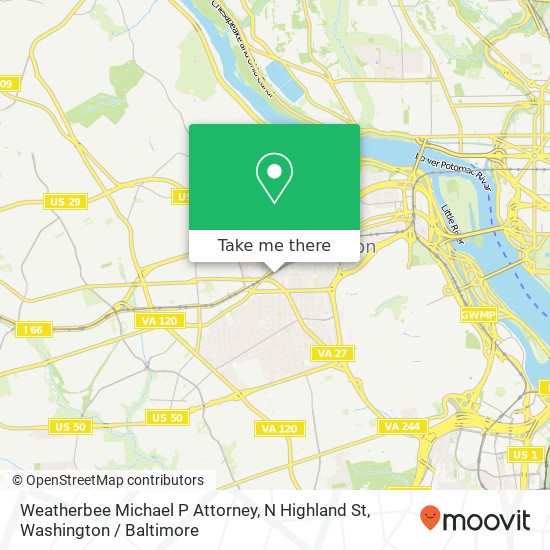 Mapa de Weatherbee Michael P Attorney, N Highland St