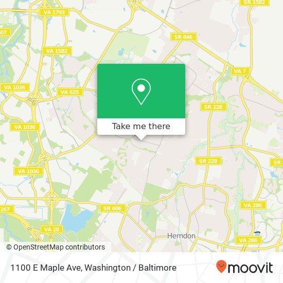 Mapa de 1100 E Maple Ave, Sterling, VA 20164