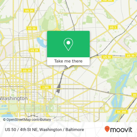 Mapa de US 50 / 4th St NE, Washington, DC 20002