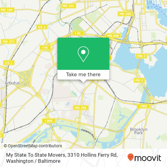 My State To State Movers, 3310 Hollins Ferry Rd map