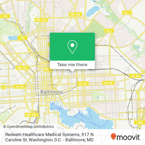 Redeem Healthcare Medical Systems, 917 N Caroline St map