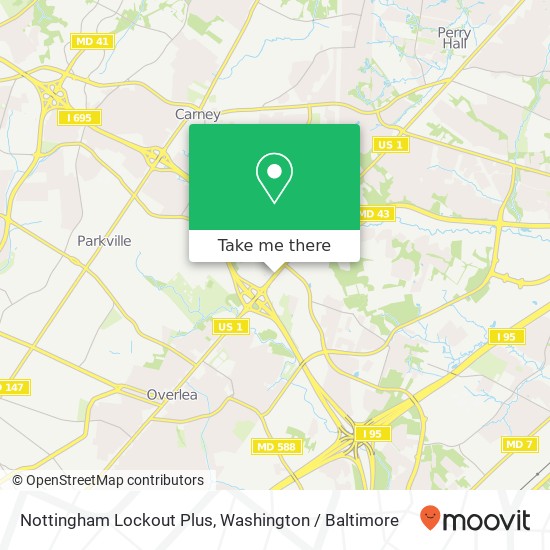 Mapa de Nottingham Lockout Plus, 7916 Belair Rd